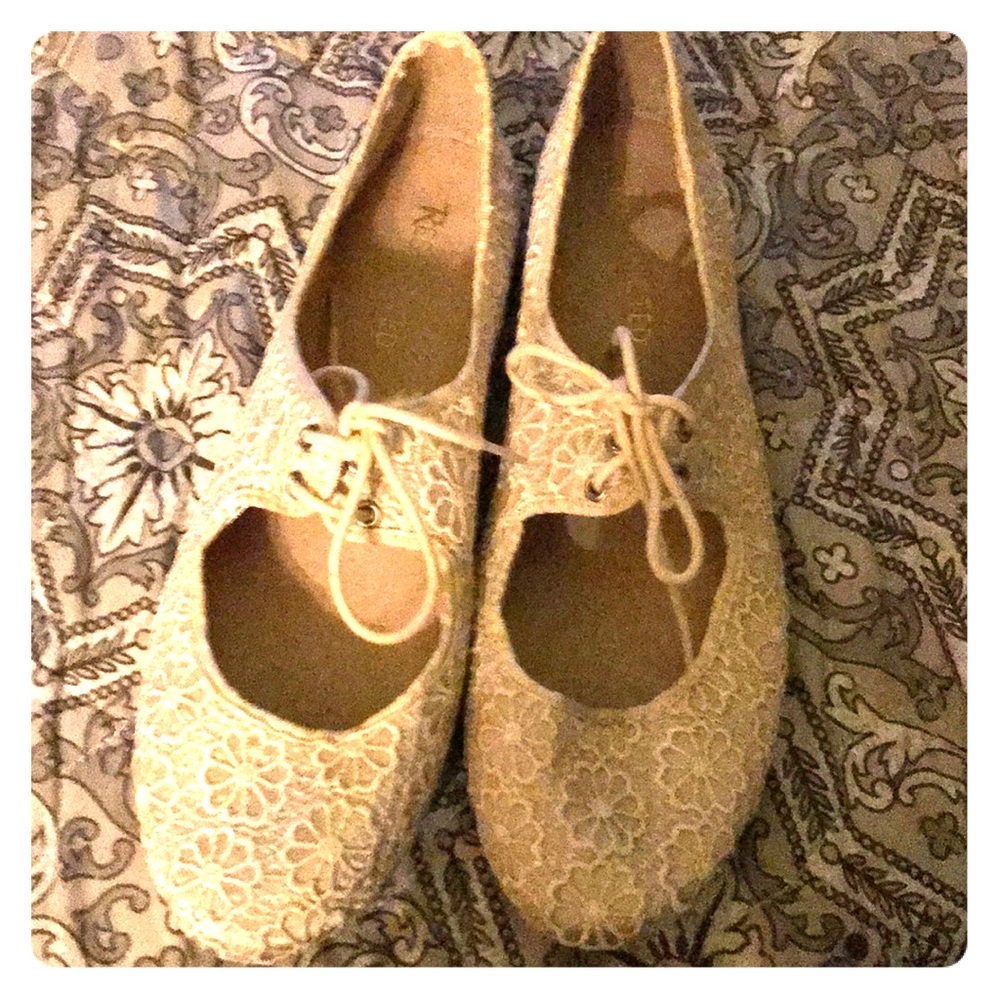 Restricted Cream Ballet Flats